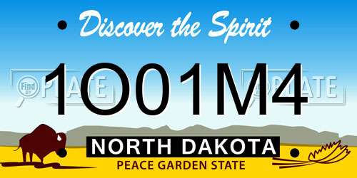 1O01M4 North Dakota License Plate