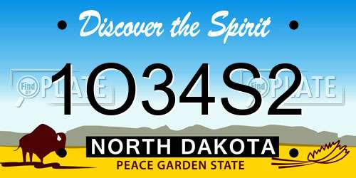 1O34S2 North Dakota License Plate