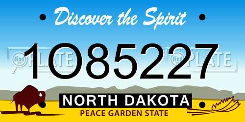 1O85227 North Dakota License Plate