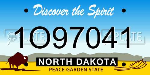 1O97041 North Dakota License Plate