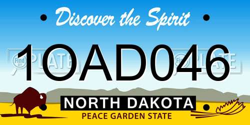 1OAD046 North Dakota License Plate