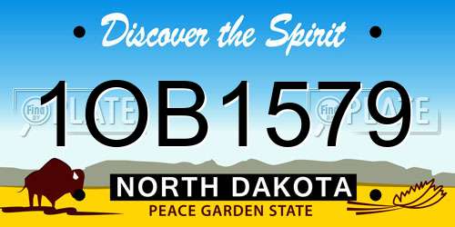 1OB1579 North Dakota License Plate
