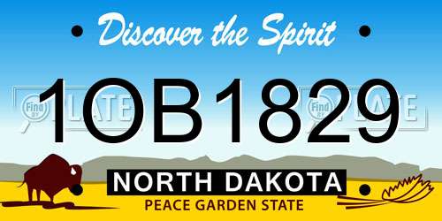 1OB1829 North Dakota License Plate