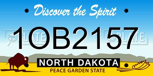 1OB2157 North Dakota License Plate