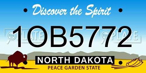 1OB5772 North Dakota License Plate