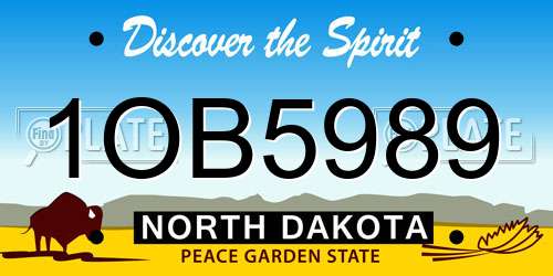 1OB5989 North Dakota License Plate