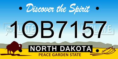 1OB7157 North Dakota License Plate