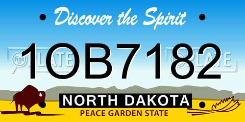 1OB7182 North Dakota License Plate