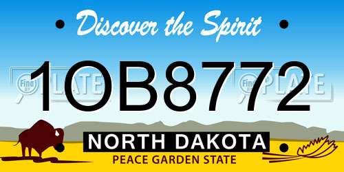 1OB8772 North Dakota License Plate
