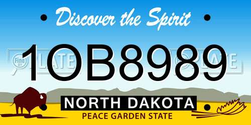 1OB8989 North Dakota License Plate