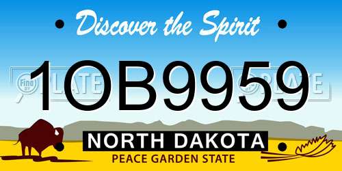 1OB9959 North Dakota License Plate