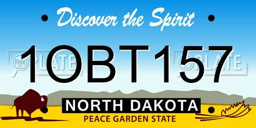 1OBT157 North Dakota License Plate