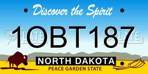 1OBT187 North Dakota License Plate