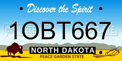 1OBT667 North Dakota License Plate