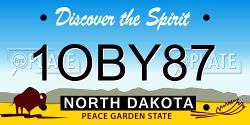 1OBY87 North Dakota License Plate