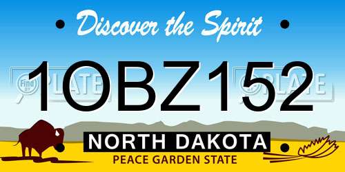 1OBZ152 North Dakota License Plate