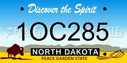 1OC285 North Dakota License Plate