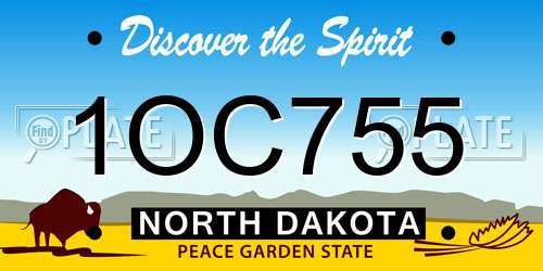 1OC755 North Dakota License Plate