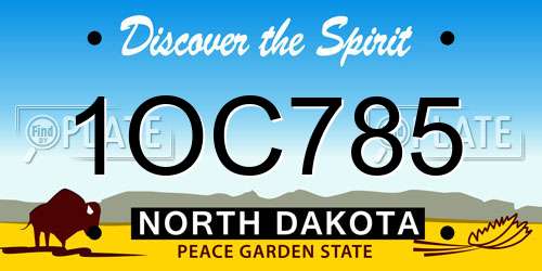 1OC785 North Dakota License Plate