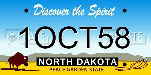1OCT58 North Dakota License Plate