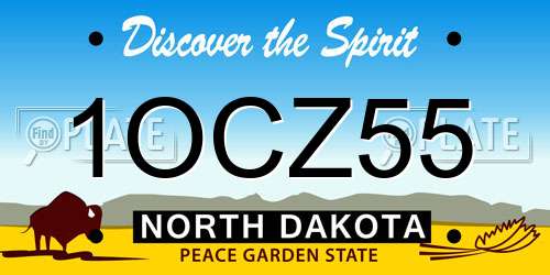 1OCZ55 North Dakota License Plate