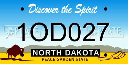 1OD027 North Dakota License Plate