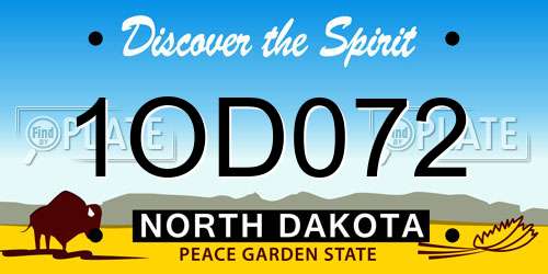 1OD072 North Dakota License Plate