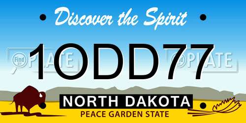 1ODD77 North Dakota License Plate