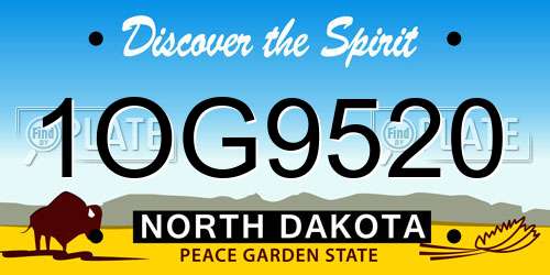1OG9520 North Dakota License Plate