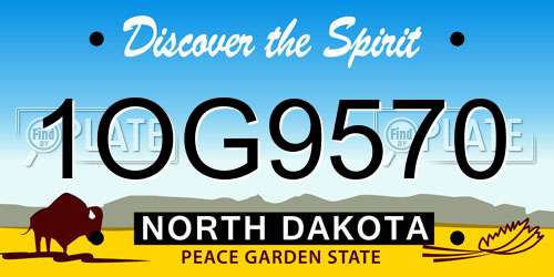 1OG9570 North Dakota License Plate