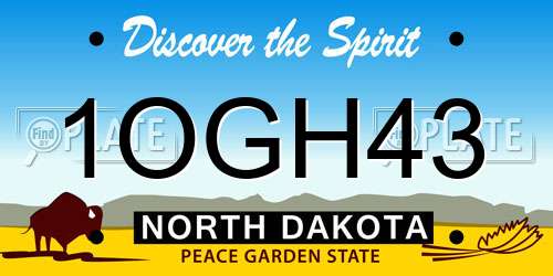 1OGH43 North Dakota License Plate