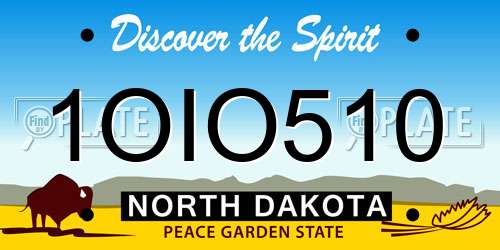 1OIO510 North Dakota License Plate