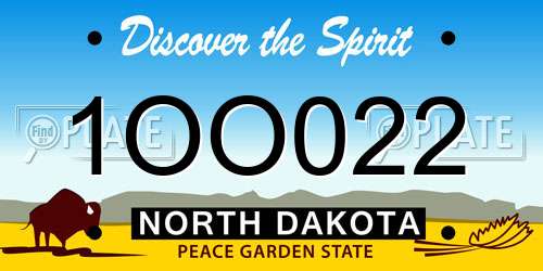 1OO022 North Dakota License Plate