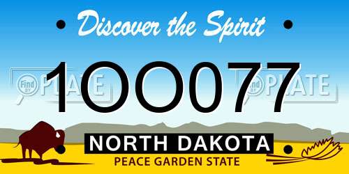 1OO077 North Dakota License Plate
