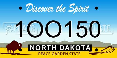 1OO150 North Dakota License Plate