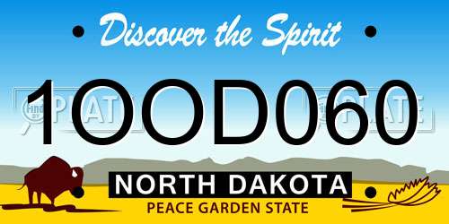 1OOD060 North Dakota License Plate