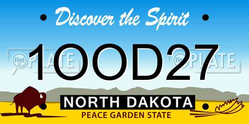1OOD27 North Dakota License Plate