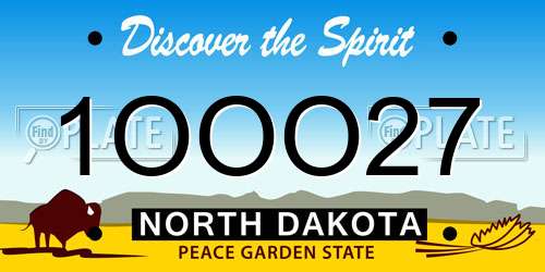 1OOO27 North Dakota License Plate