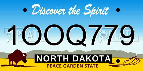 1OOQ779 North Dakota License Plate