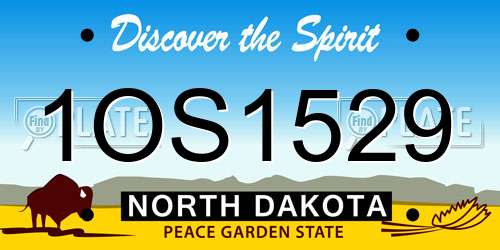1OS1529 North Dakota License Plate