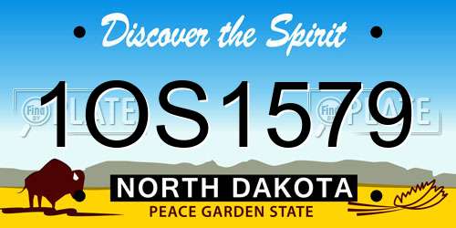 1OS1579 North Dakota License Plate