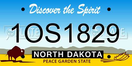 1OS1829 North Dakota License Plate