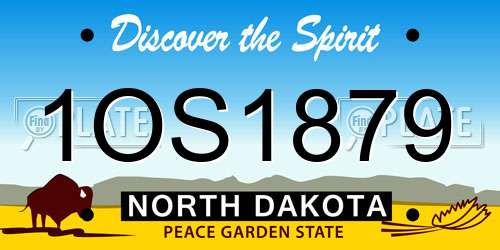 1OS1879 North Dakota License Plate
