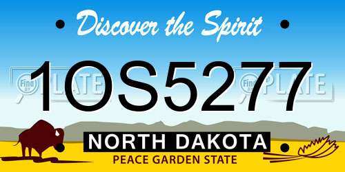 1OS5277 North Dakota License Plate