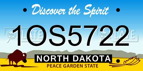 1OS5722 North Dakota License Plate