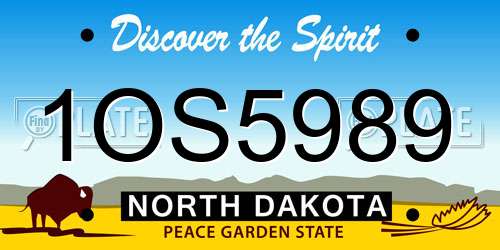 1OS5989 North Dakota License Plate