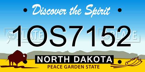 1OS7152 North Dakota License Plate
