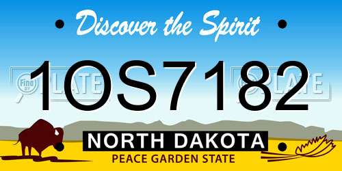 1OS7182 North Dakota License Plate