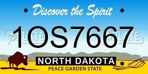 1OS7667 North Dakota License Plate
