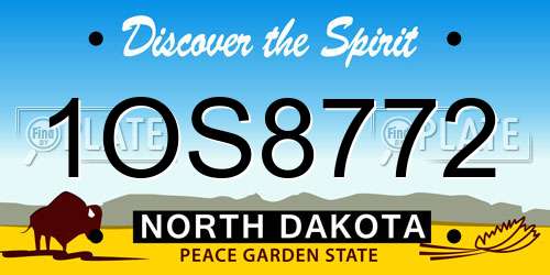 1OS8772 North Dakota License Plate